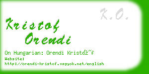 kristof orendi business card